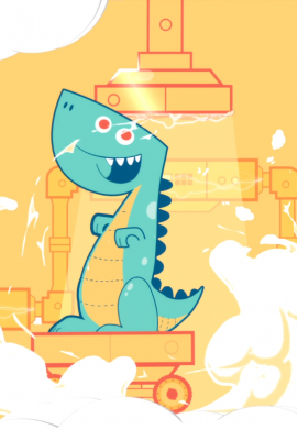 Character Animation: Banco Azul – Pinino version Dinosaurio